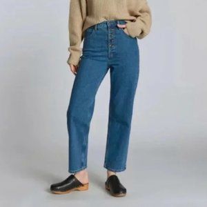 Everlane The Way High Jean In Cali Blue Size 26 Button Fly